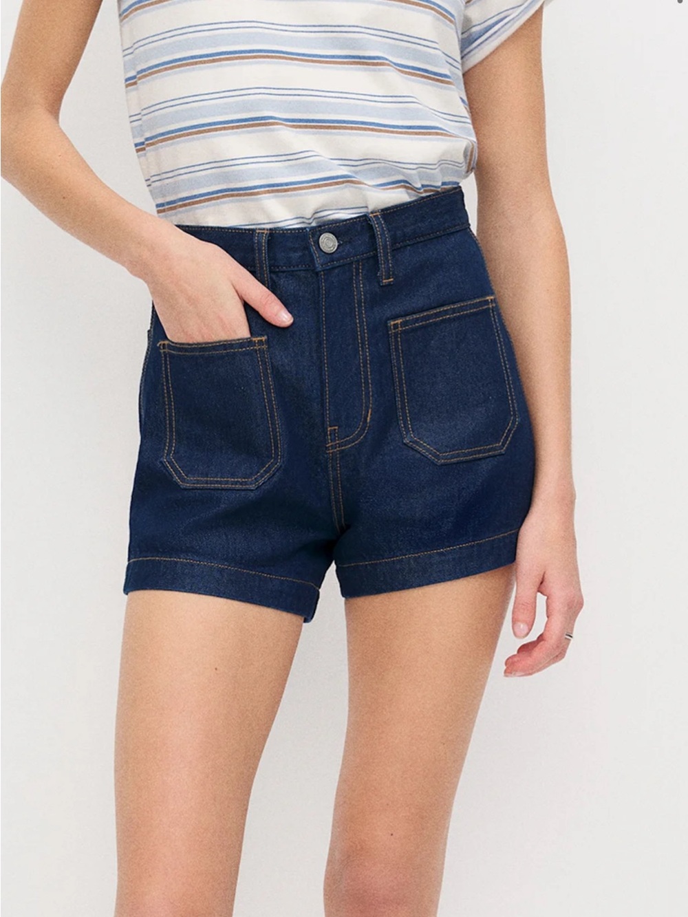 Reformation Alyssa Stretch High Rise 3.5” Jean Shorts in Seneca